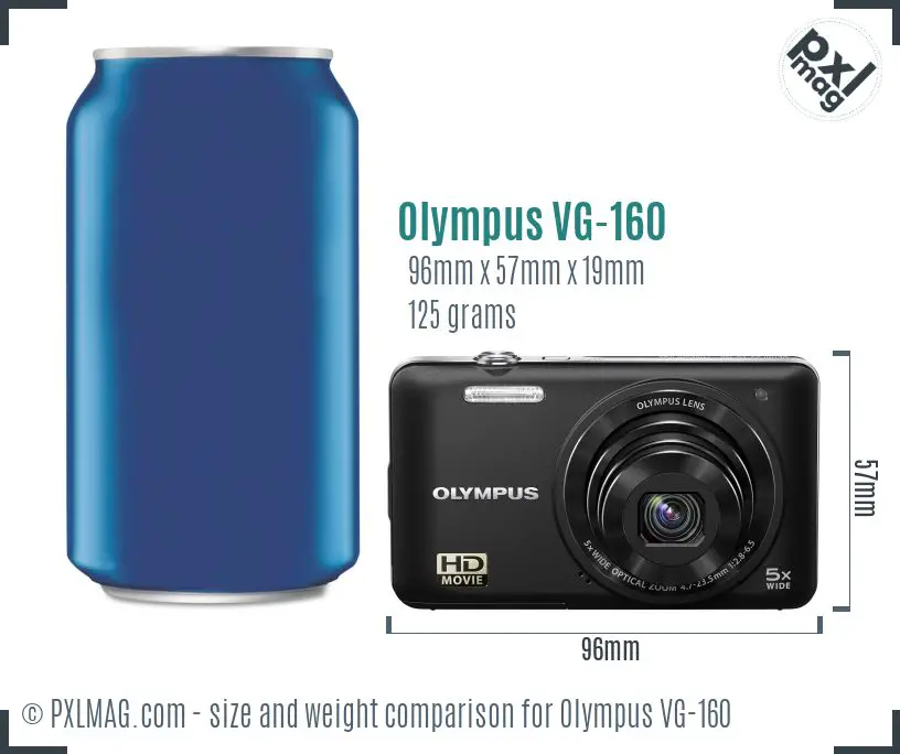 Olympus VG-160 dimensions scale