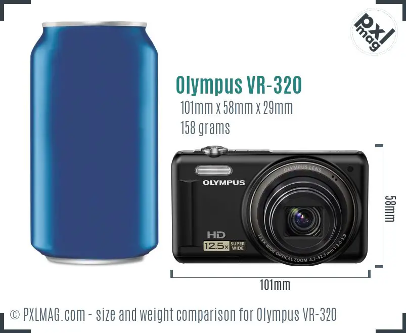 Olympus VR-320 dimensions scale