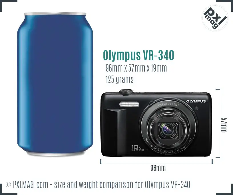 Olympus VR-340 dimensions scale
