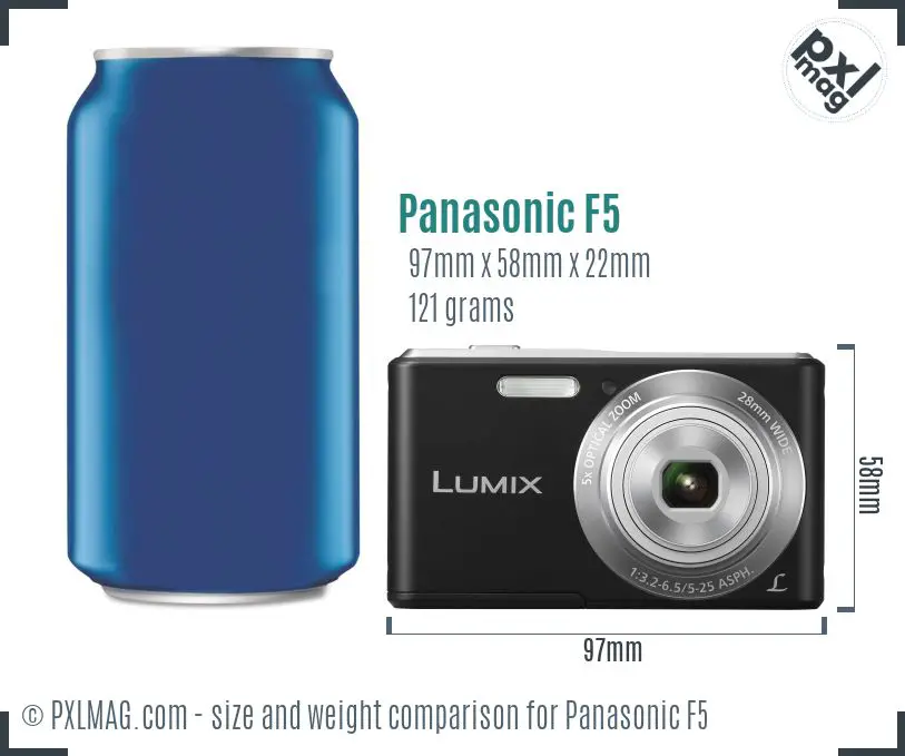 Panasonic Lumix DMC-F5 dimensions scale