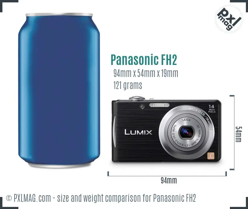 Panasonic Lumix DMC-FH2 dimensions scale