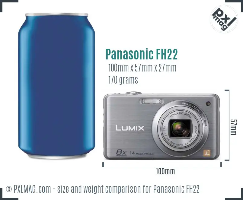 Panasonic Lumix DMC-FH22 dimensions scale