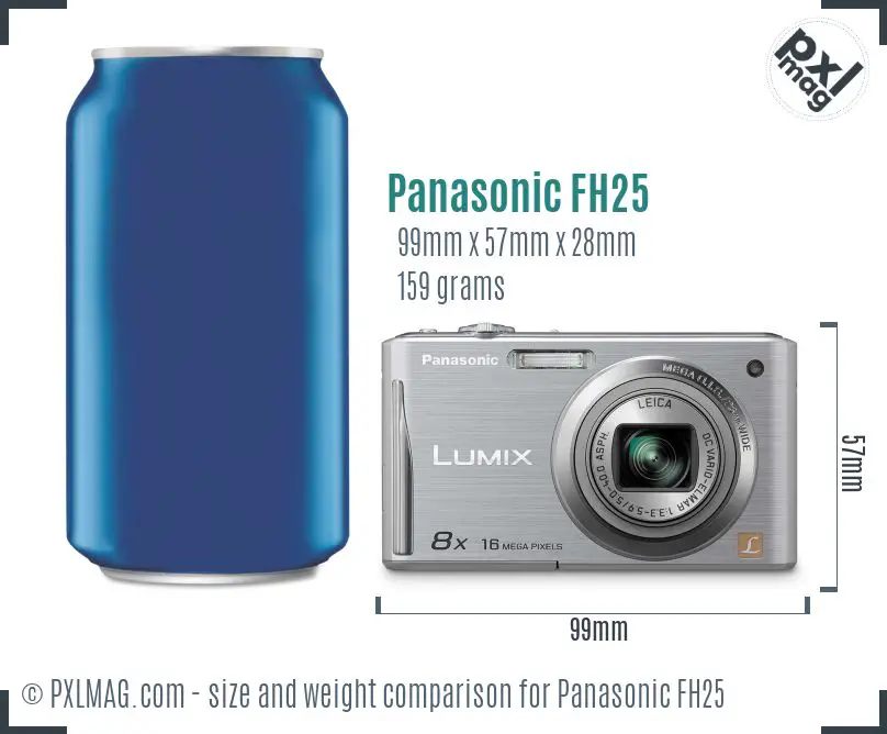 Panasonic Lumix DMC-FH25 dimensions scale