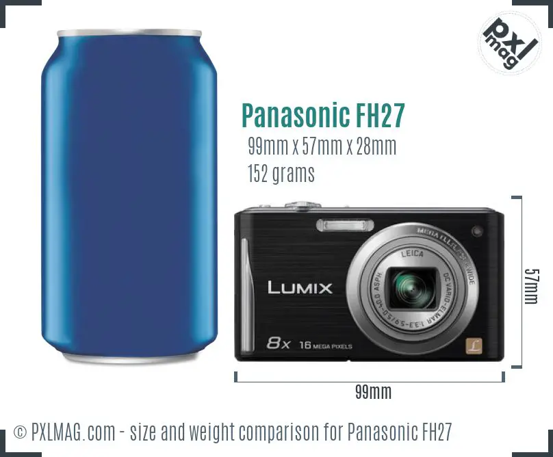 Panasonic Lumix DMC-FH27 dimensions scale