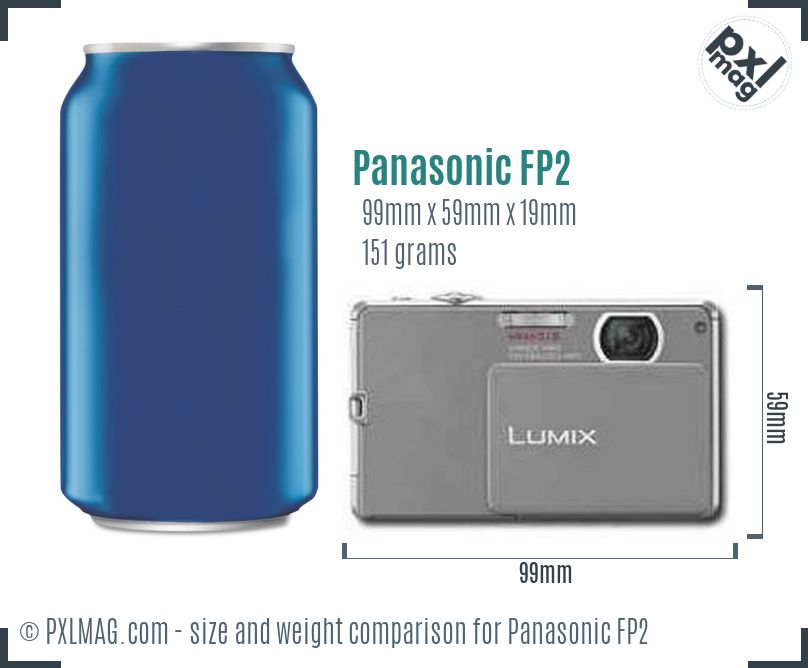 Panasonic Lumix DMC-FP2 dimensions scale