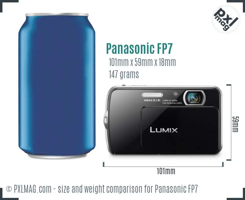 Panasonic Lumix DMC-FP7 dimensions scale