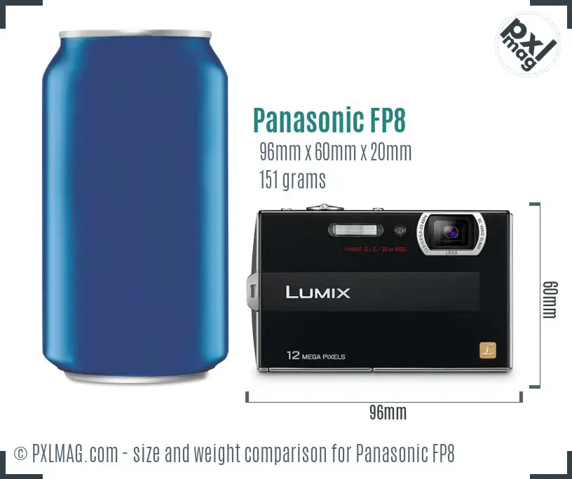 Panasonic Lumix DMC-FP8 dimensions scale