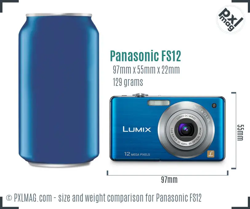 Panasonic Lumix DMC-FS12 dimensions scale