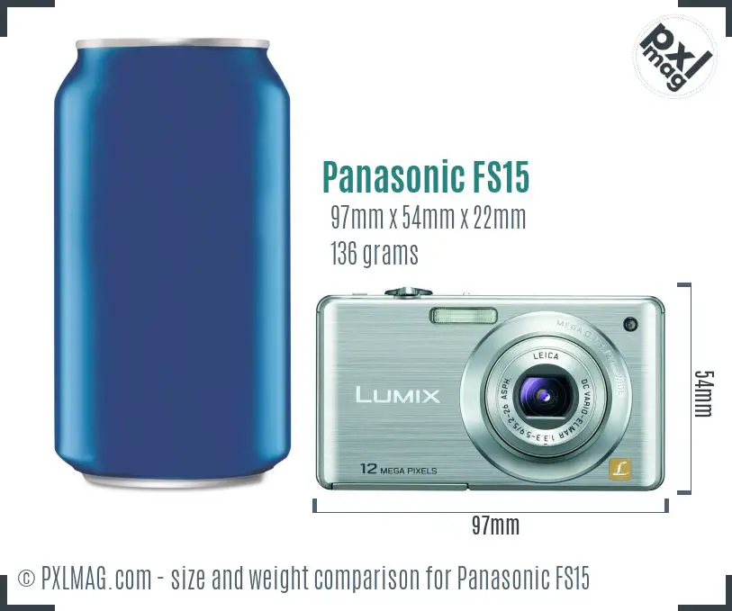 Panasonic Lumix DMC-FS15 dimensions scale