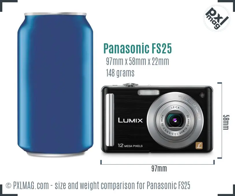 Panasonic Lumix DMC-FS25 dimensions scale