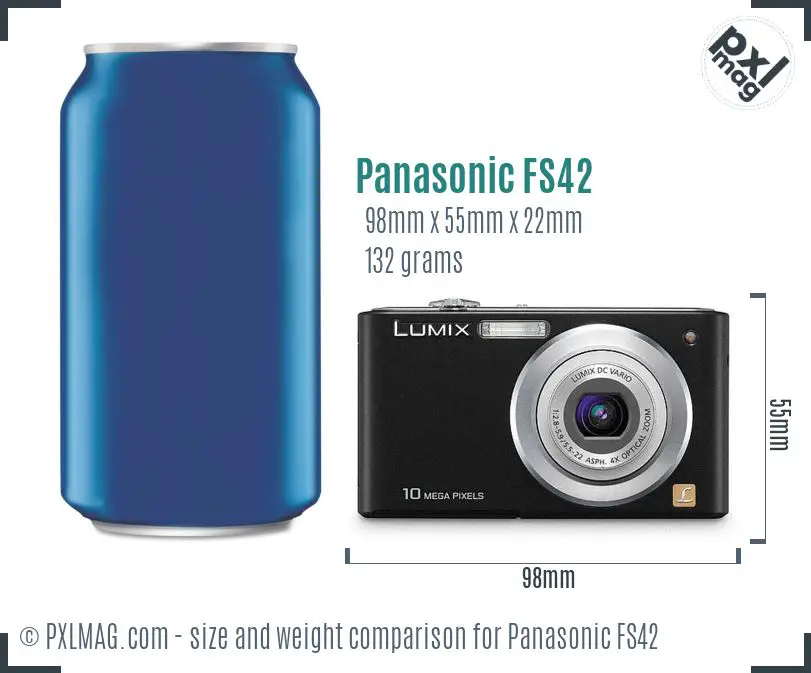 Panasonic Lumix DMC-FS42 dimensions scale