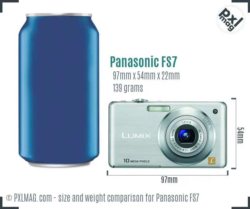 Panasonic Lumix DMC-FS7 dimensions scale