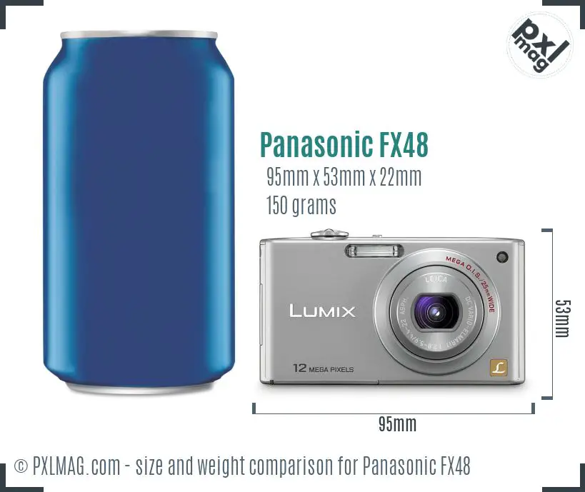 Panasonic Lumix DMC-FX48 dimensions scale