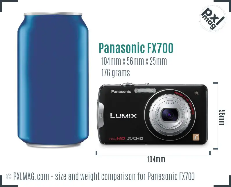 Panasonic Lumix DMC-FX700 dimensions scale