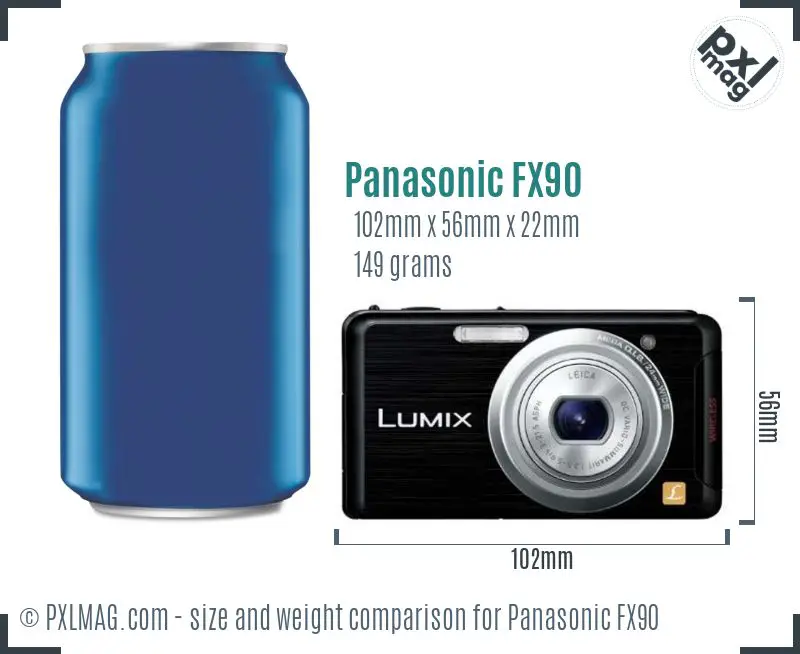 Panasonic Lumix DMC-FX90 dimensions scale