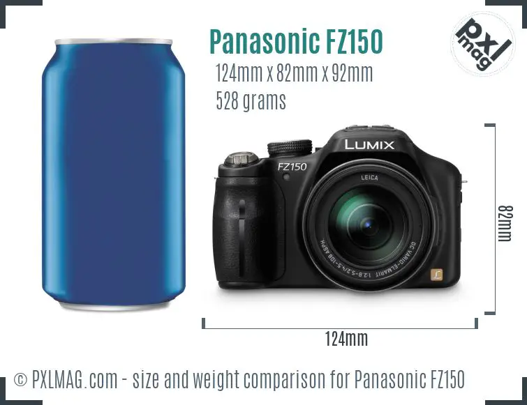Panasonic Lumix DMC-FZ150 dimensions scale