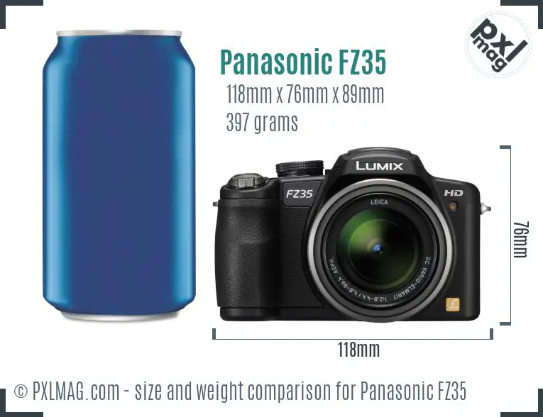 Panasonic Lumix DMC-FZ35 dimensions scale
