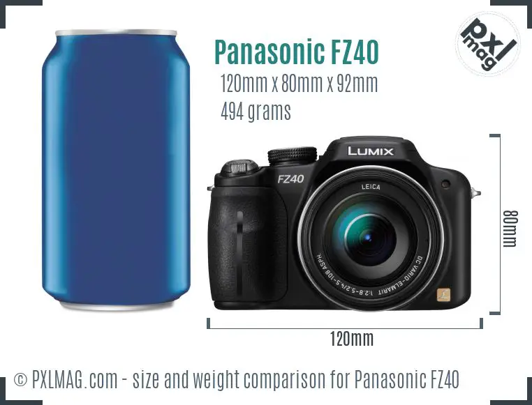 Panasonic Lumix DMC-FZ40 dimensions scale