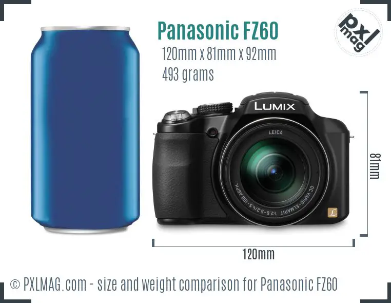 Panasonic Lumix DMC-FZ60 dimensions scale