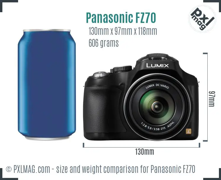 Panasonic Lumix DMC-FZ70 dimensions scale