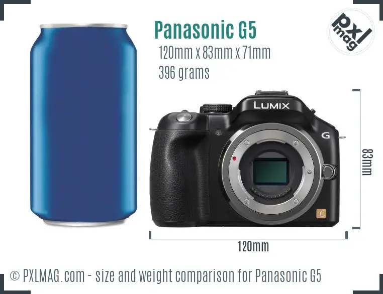 Panasonic Lumix DMC-G5 dimensions scale
