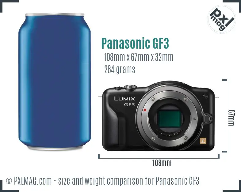 Panasonic Lumix DMC-GF3 dimensions scale