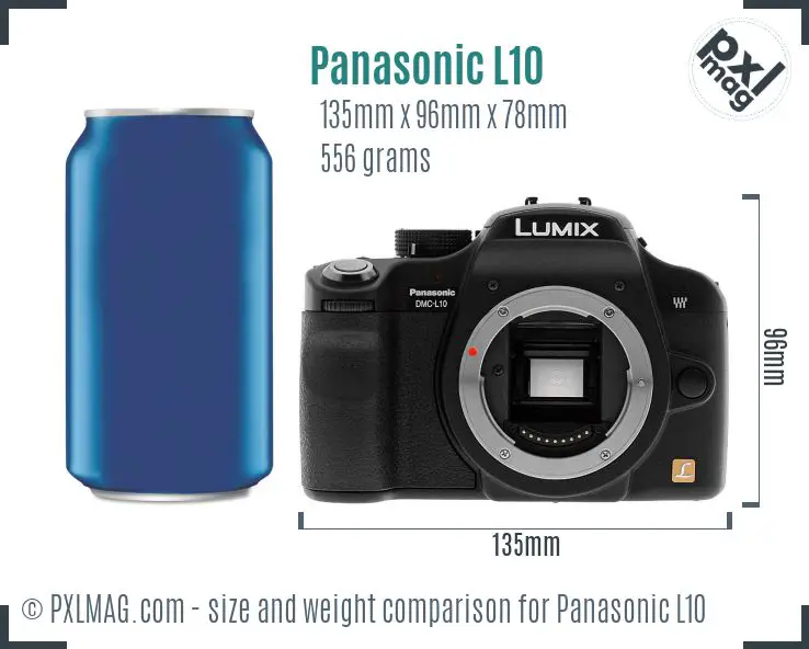 Panasonic Lumix DMC-L10 dimensions scale
