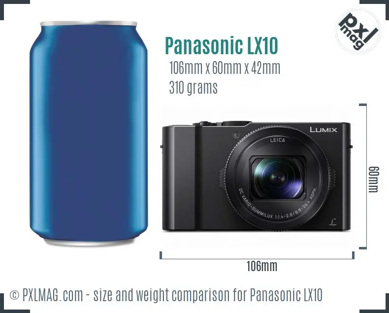 Panasonic Lumix DMC-LX10 dimensions scale