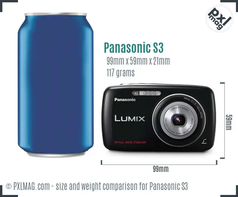 Panasonic Lumix DMC-S3 dimensions scale