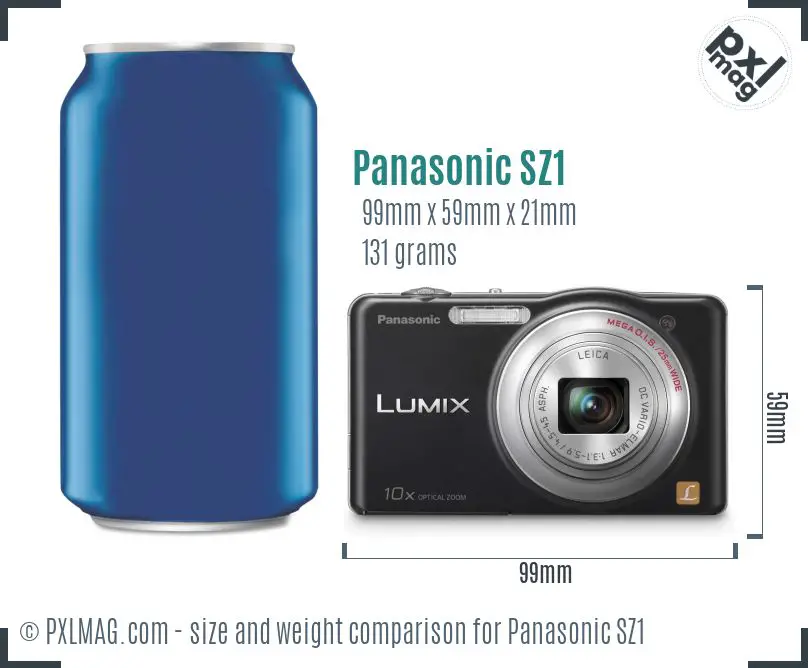 Panasonic Lumix DMC-SZ1 dimensions scale