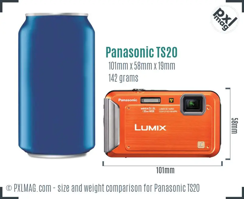 Panasonic Lumix DMC-TS20 dimensions scale