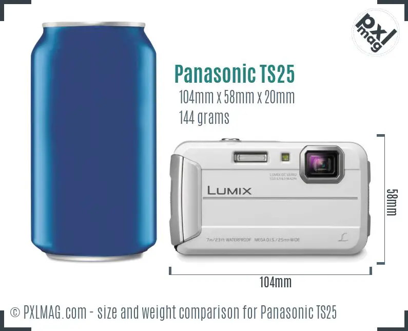 Panasonic Lumix DMC-TS25 dimensions scale