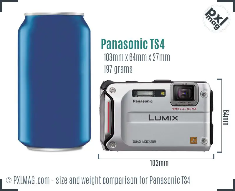 Panasonic Lumix DMC-TS4 dimensions scale