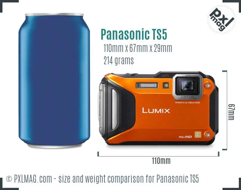 Panasonic Lumix DMC-TS5 dimensions scale