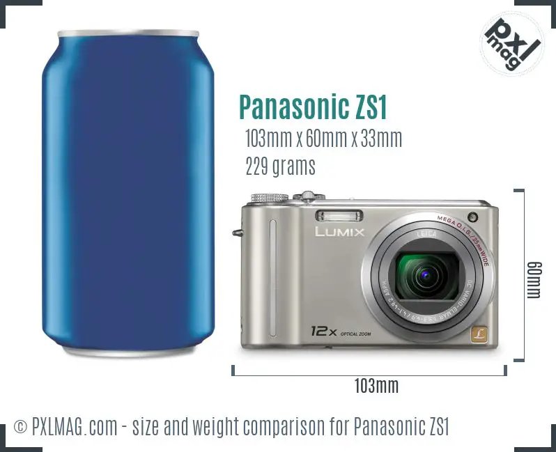 Panasonic Lumix DMC-ZS1 dimensions scale