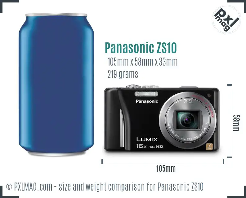 Panasonic Lumix DMC-ZS10 dimensions scale