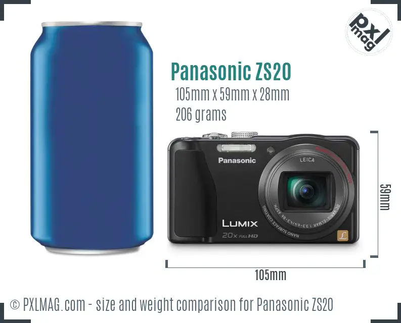 Panasonic Lumix DMC-ZS20 dimensions scale