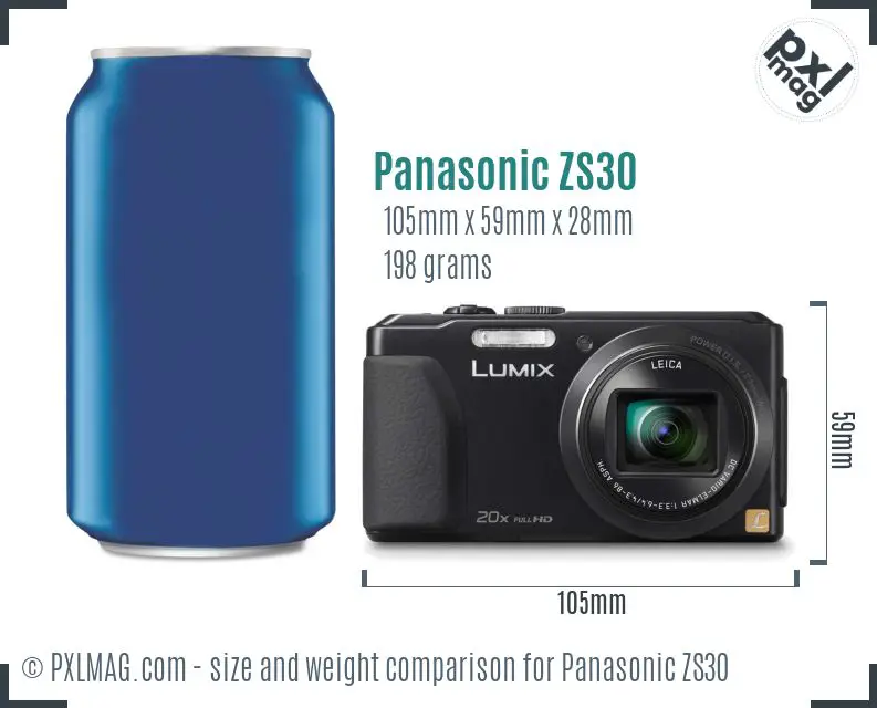 Panasonic Lumix DMC-ZS30 dimensions scale