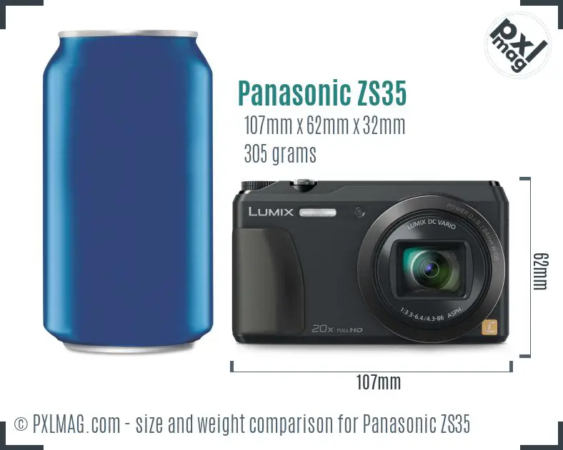 Panasonic Lumix DMC-ZS35 dimensions scale
