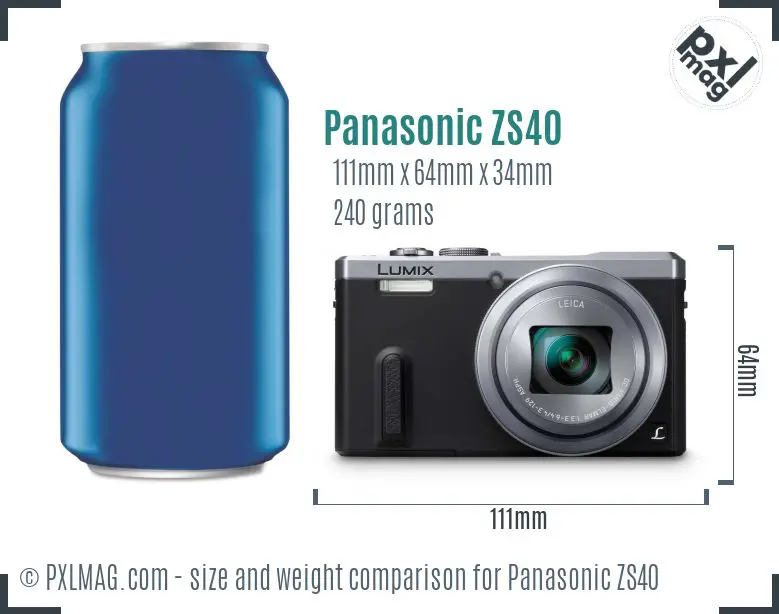Panasonic Lumix DMC-ZS40 dimensions scale
