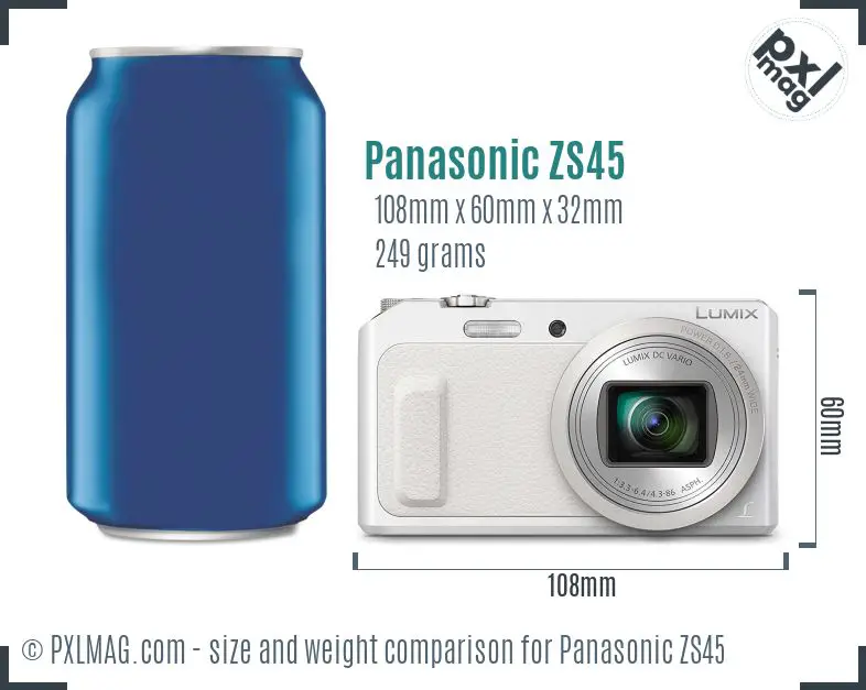 Panasonic Lumix DMC-ZS45 dimensions scale