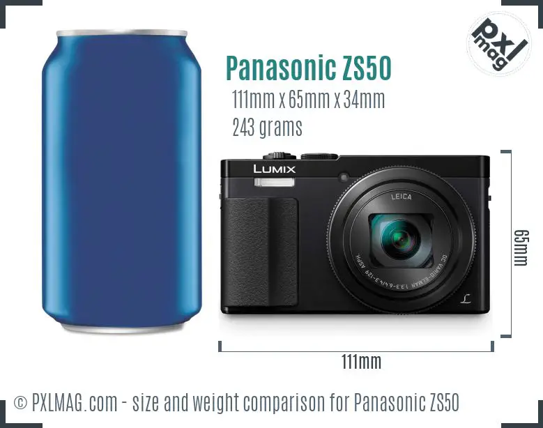 Panasonic Lumix DMC-ZS50 dimensions scale