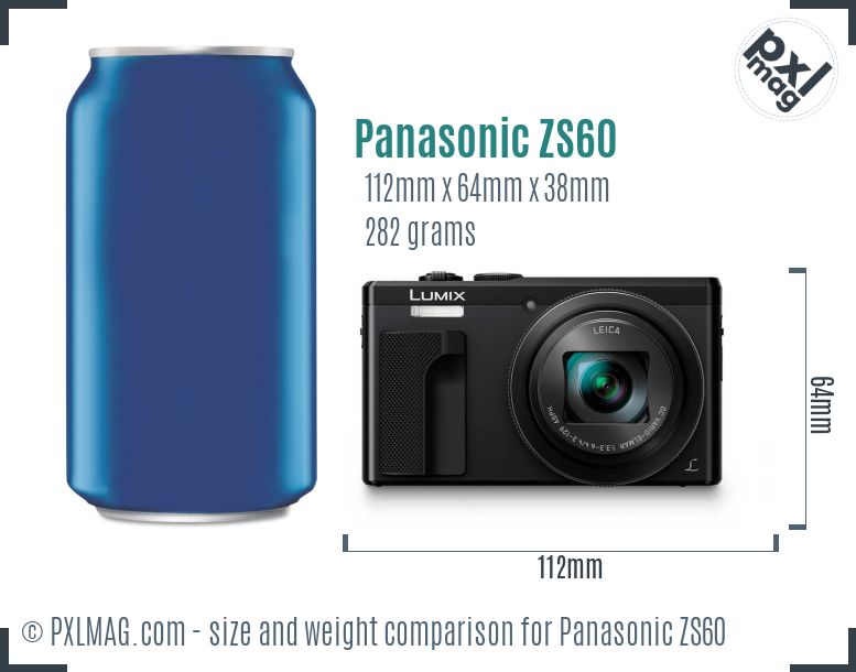 Panasonic Lumix DMC-ZS60 dimensions scale