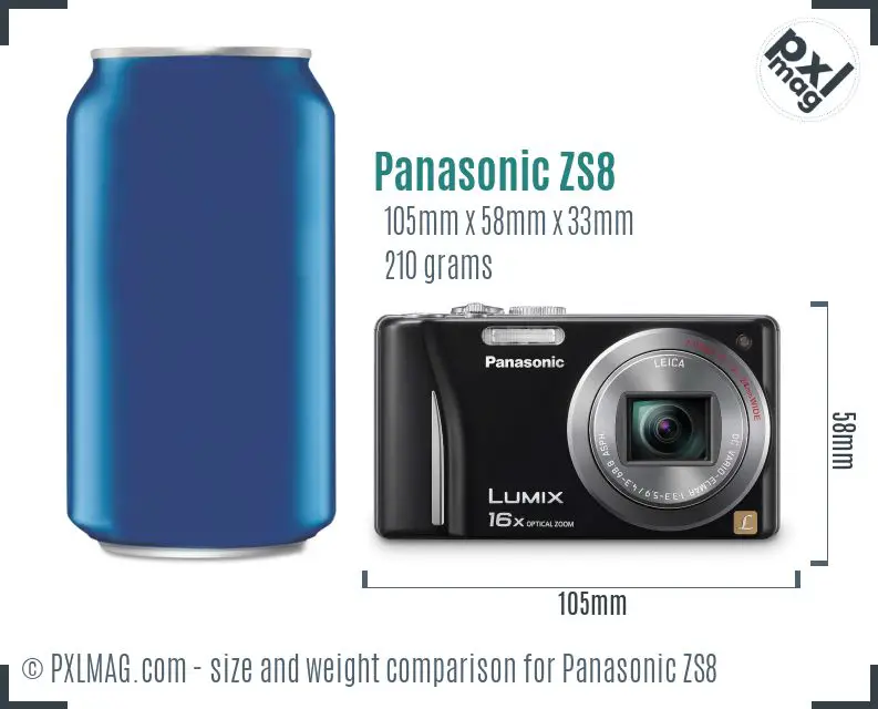 Panasonic Lumix DMC-ZS8 dimensions scale