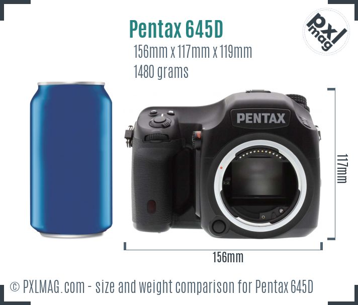 Pentax 645D dimensions scale