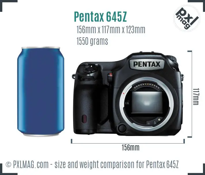 Pentax 645Z dimensions scale