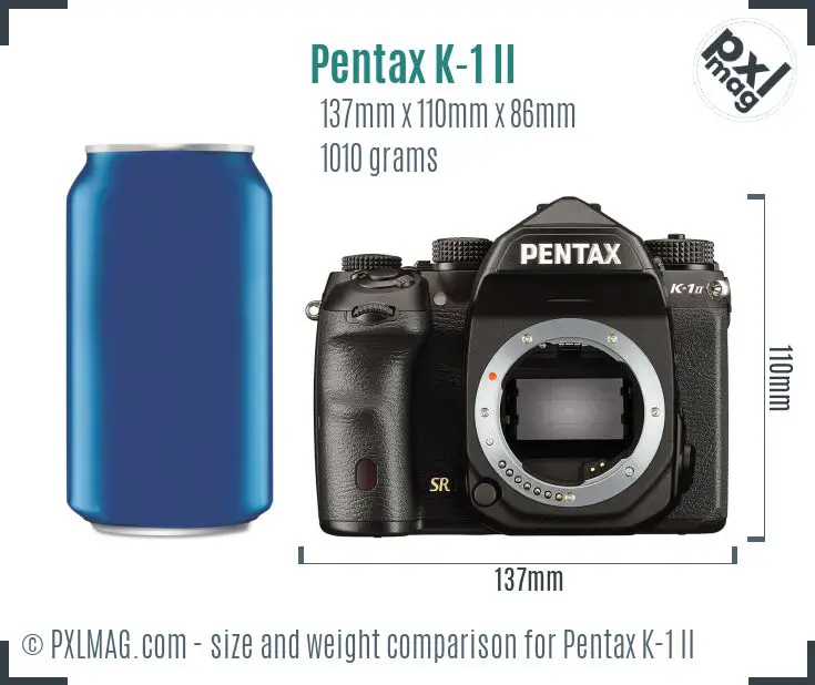 Pentax K-1 Mark II dimensions scale