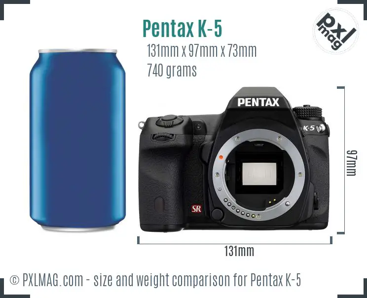 Pentax K-5 dimensions scale