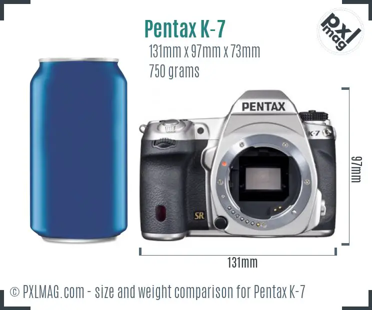 Pentax K-7 dimensions scale