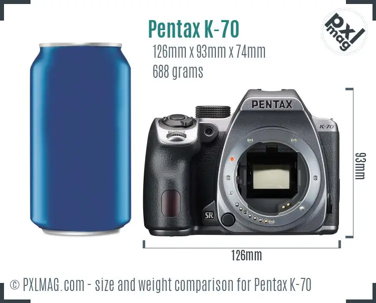 Pentax K-70 dimensions scale